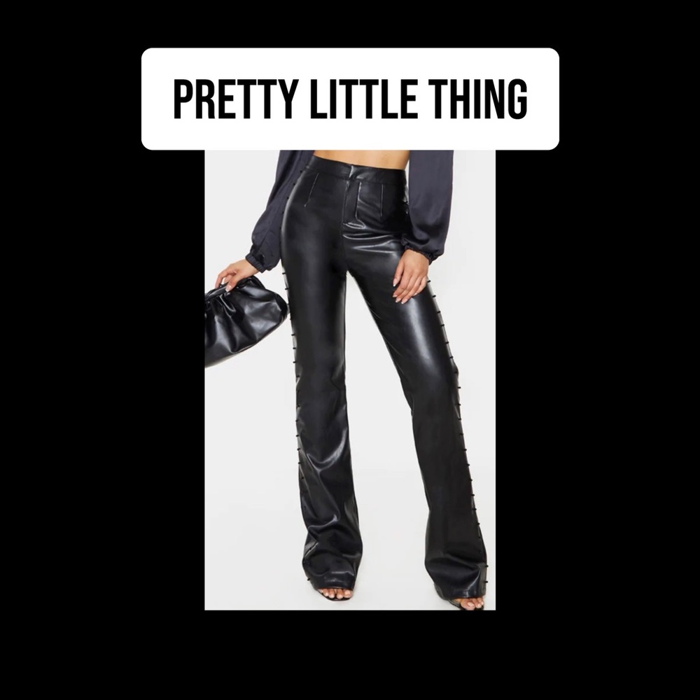 FAUX LEATHER BLACK PANTS